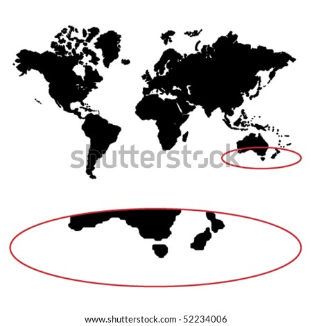 world map with countries and oceans. world map with countries and