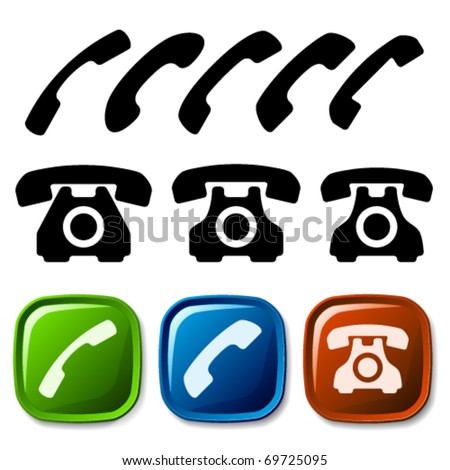 Free Vector Editor on Vector Old Phone Icons   Stock Vector