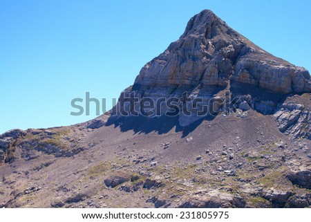 Anie peak in larra-belagua karst area near the border between Spain and France in the region of the western Pyrenees between the french Basque Country and Navarre in spain.
