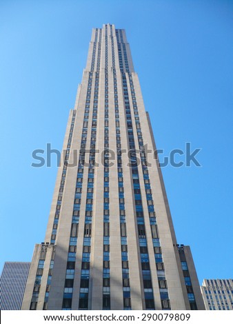 NEW YORK, USA - FEBRUARY 15, 2015: The Rockfeller Complex of 14 buildings in the Art Deco style built in 1930 was the largest private building project at the time