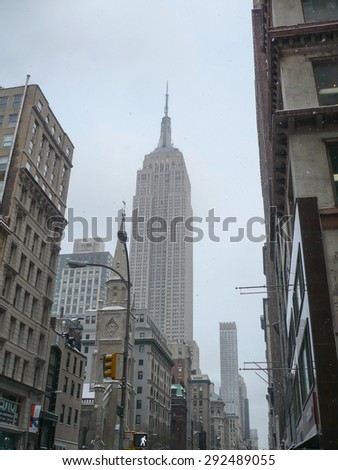 NEW YORK, USA - FEBRUARY 17, 2015: The Empire State Builing was the highest building at the time of construction in 1931