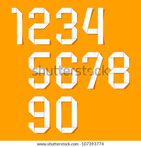 Origami numbers set Vector. Origami numbers set Vector.
