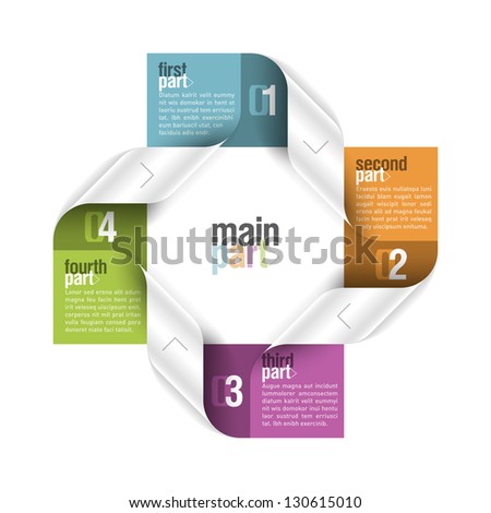 Four parts design element Fully editable vector Four parts design element Fully editable vector