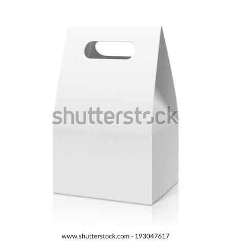 White blank hand cake bread packaging paper bag Vector White blank hand cake bread packaging paper bag Vector