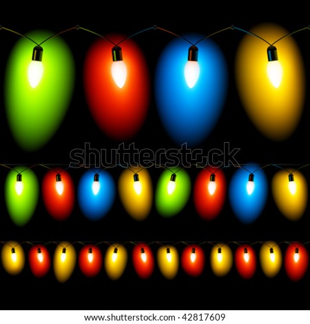 Christmas Lamps on Christmas Lights  Vector  Seamless  Easily Changeable Background Color
