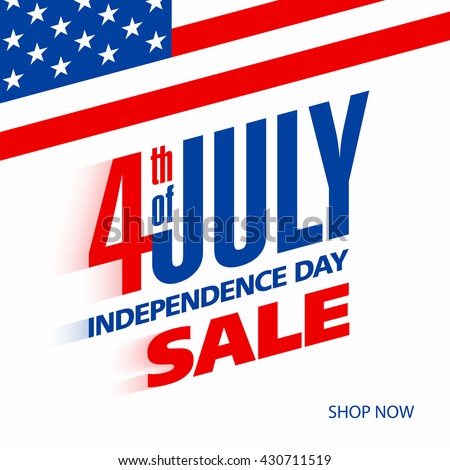 Fourth of July USA Independence day sale banner design template vector illustration