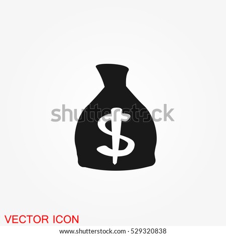 Money Bag Icon Vector - 529320838 : Shutterstock