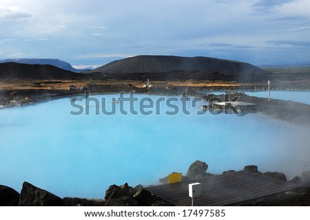 Thermal bath in a zone of volcanic activity in Iceland