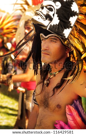 LOS ANGELES, CA - MAY 9, 2010: Native American Indian man at the Los Angeles Pow Wow on May 9, 2010