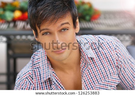 Casual relaxed portrait of a good-looking male model