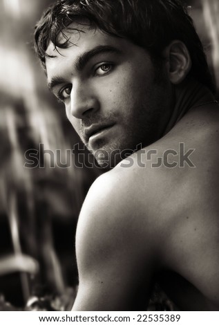 Enemies Brought Together As One(Open, Pick N Play) Stock-photo-fine-art-close-up-black-and-white-portrait-of-beautiful-young-man-turning-toward-viewer-22535389