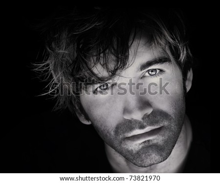 black and white photography faces. stock photo : Fine art