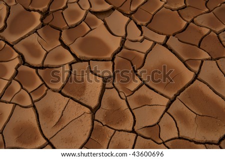 Cracked clay soil concept image of global warming.