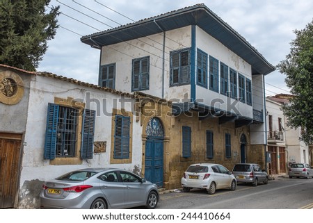NICOSIA, CYPRUS - DECEMBER 17, 2014 : The Dervis Pasha Mansion in Nicosia, Northern Cyprus. Built in the 19th century, home of Dervis Pasha the publisher of Zaman,  first Turkish newspaper in Cyprus.