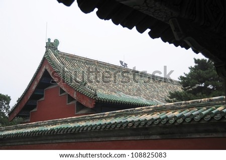 Picture of Chinese traditional ancient style of temple roof at Summer Palace in Beijing,China.