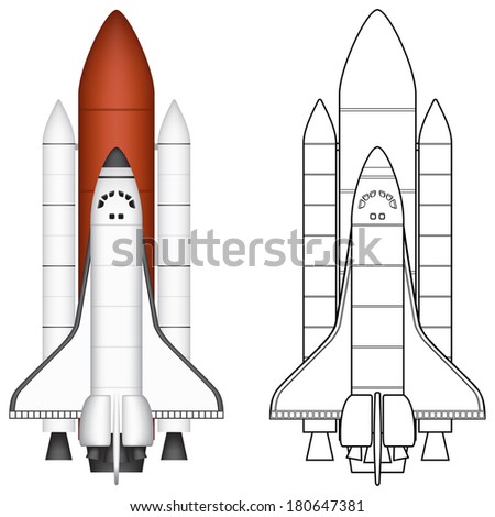 Layered vector illustration of a spacecraft Layered vector illustration of a spacecraft