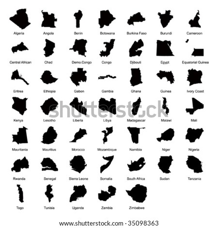 vector maps of 47 African countries.