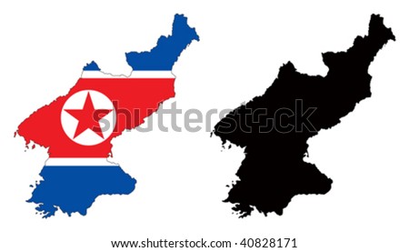 north korea flag. north korea flag pole.