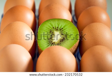Odd one out: eggs and kiwifruit