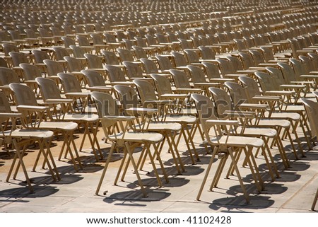Hall open-air. Chairs stand in some numbers