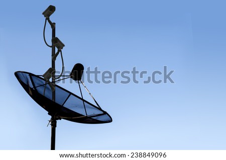 Satellite dish sky communication technology network and CCTV security