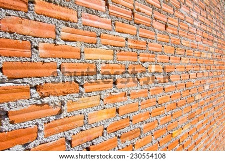 Brick wall with diminishing perspective.