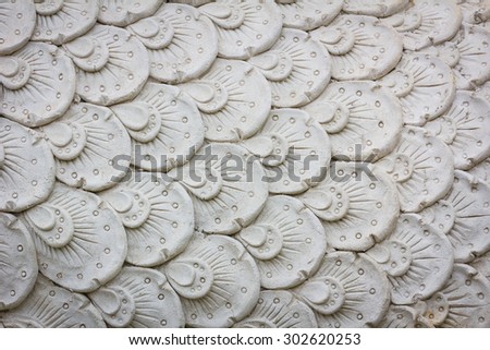 white scale dragon cement stone with beautiful texture.
