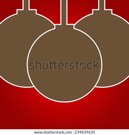abstract red gradient background with Christmas balls