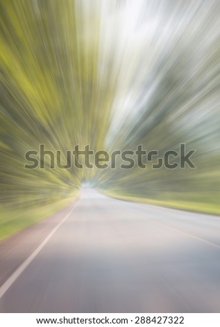 Abstract speed lines on highway.
