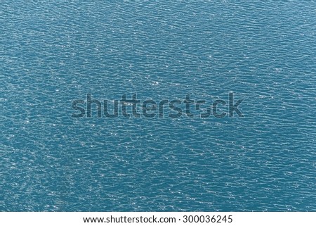 Intense blue sparkling water with ripples and waves