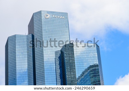 Paris, France - Oct 11, 2014: Glass building from the company Total in Paris