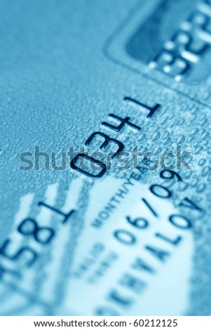 Credit card (close up, blue toned)