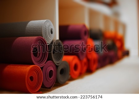 yoga mats in yoga club