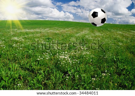 Green Meadow sun ball in the air