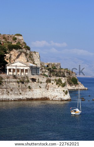 Corfu Town castle, sea view
