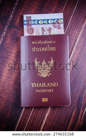 passport with money budget for travel