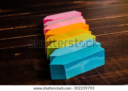 multicolor block of post it note