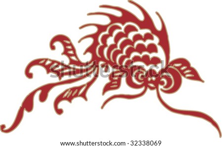 chinese goldfish tattoo. stock vector : Goldfish
