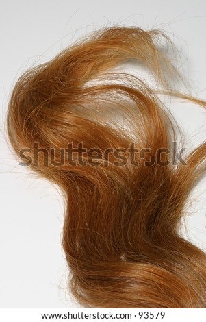 A lock of red hair isolated.