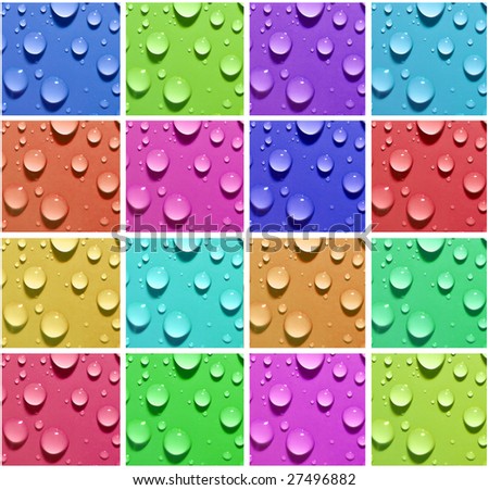 Collection of drops on multi-coloured surfaces