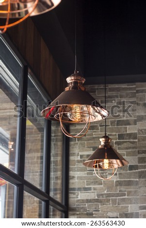 Decorations lighting in the coffee shop
