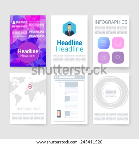 Set of Flyer Design, Web Templates. Brochure Designs, Technology Backgrounds. Mobile Technologies, Infographic and Applications covers. Modern flat design icons for mobile or smartphone.
