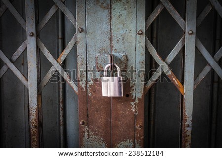 An old iron gate locked