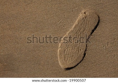 shoe print in sand