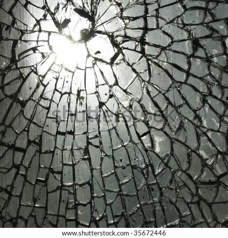 stock photo : cracked glass texture