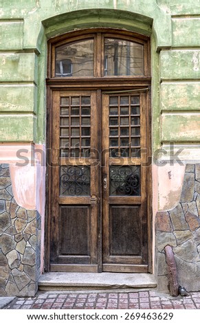 Door of an old house in Chernivtsi, Ukraine