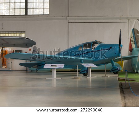 KRAKOW, POLAND - NOV 04, 2014: Aviation Museum in Krakow. Exhibition plane in the museum SP