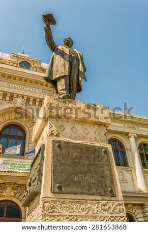 IASI, ROMANIA - MAY 07, 2015: Monument Lui Mihai Kocalnuiceahu.The politician, historian, writer, journalist, diplomat, a founding member of the Romanian Academic Society.