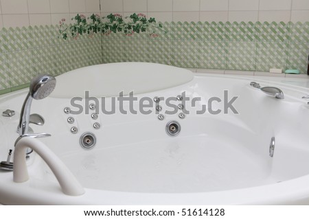 Modern style of bath with hydro massage