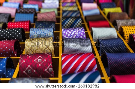 silk ties in the market in Venice